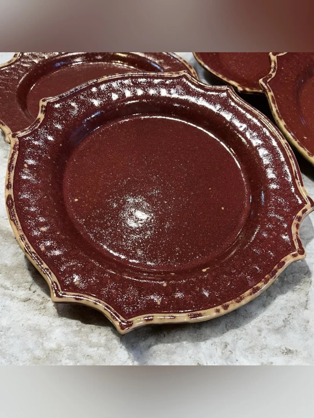 Bombay Tudor Dinner Plates Old World Medieval Gothic Moody Red Burgundy Vintage